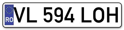 Placuta inmatriculare numar auto  VL-594-LOH, VL 594 LOH, VL594LOH