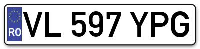 Placuta inmatriculare numar auto  VL-597-YPG, VL 597 YPG, VL597YPG