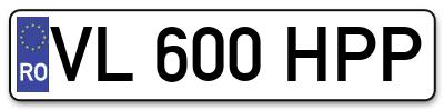 Placuta inmatriculare numar auto  VL-600-HPP, VL 600 HPP, VL600HPP