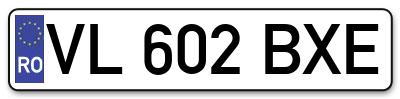 Placuta inmatriculare numar auto  VL-602-BXE, VL 602 BXE, VL602BXE
