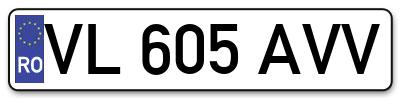 Placuta inmatriculare numar auto  VL-605-AVV, VL 605 AVV, VL605AVV