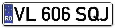 Placuta inmatriculare numar auto  VL-606-SQJ, VL 606 SQJ, VL606SQJ
