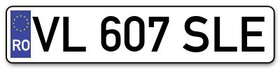 Placuta inmatriculare numar auto  VL-607-SLE, VL 607 SLE, VL607SLE
