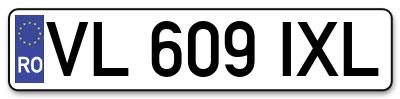 Placuta inmatriculare numar auto  VL-609-IXL, VL 609 IXL, VL609IXL