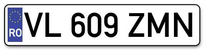 Placuta inmatriculare numar auto  VL-609-ZMN, VL 609 ZMN, VL609ZMN