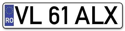 Placuta inmatriculare numar auto  VL-61-ALX, VL 61 ALX, VL61ALX