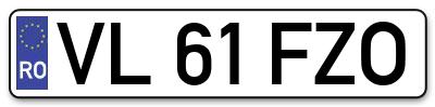Placuta inmatriculare numar auto  VL-61-FZO, VL 61 FZO, VL61FZO