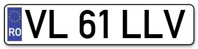 Placuta inmatriculare numar auto  VL-61-LLV, VL 61 LLV, VL61LLV