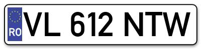 Placuta inmatriculare numar auto  VL-612-NTW, VL 612 NTW, VL612NTW