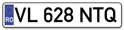Placuta inmatriculare numar auto  VL-628-NTQ, VL 628 NTQ, VL628NTQ