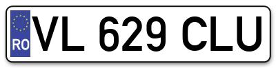 Placuta inmatriculare numar auto  VL-629-CLU, VL 629 CLU, VL629CLU