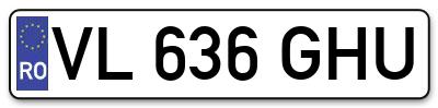 Placuta inmatriculare numar auto  VL-636-GHU, VL 636 GHU, VL636GHU