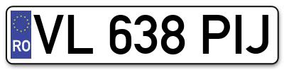 Placuta inmatriculare numar auto  VL-638-PIJ, VL 638 PIJ, VL638PIJ
