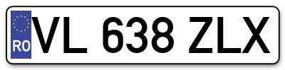 Placuta inmatriculare numar auto  VL-638-ZLX, VL 638 ZLX, VL638ZLX