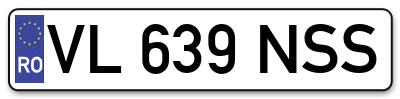 Placuta inmatriculare numar auto  VL-639-NSS, VL 639 NSS, VL639NSS