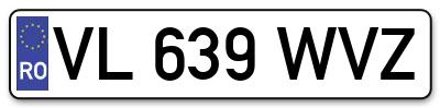 Placuta inmatriculare numar auto  VL-639-WVZ, VL 639 WVZ, VL639WVZ