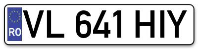 Placuta inmatriculare numar auto  VL-641-HIY, VL 641 HIY, VL641HIY