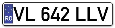 Placuta inmatriculare numar auto  VL-642-LLV, VL 642 LLV, VL642LLV