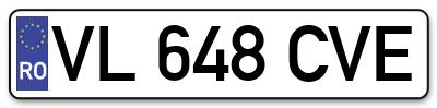 Placuta inmatriculare numar auto  VL-648-CVE, VL 648 CVE, VL648CVE