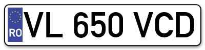 Placuta inmatriculare numar auto  VL-650-VCD, VL 650 VCD, VL650VCD