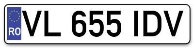 Placuta inmatriculare numar auto  VL-655-IDV, VL 655 IDV, VL655IDV
