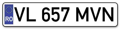 Placuta inmatriculare numar auto  VL-657-MVN, VL 657 MVN, VL657MVN
