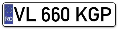 Placuta inmatriculare numar auto  VL-660-KGP, VL 660 KGP, VL660KGP