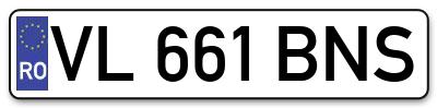 Placuta inmatriculare numar auto  VL-661-BNS, VL 661 BNS, VL661BNS