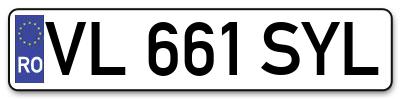Placuta inmatriculare numar auto  VL-661-SYL, VL 661 SYL, VL661SYL