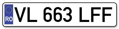 Placuta inmatriculare numar auto  VL-663-LFF, VL 663 LFF, VL663LFF