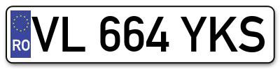Placuta inmatriculare numar auto  VL-664-YKS, VL 664 YKS, VL664YKS