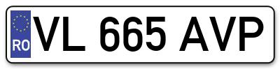 Placuta inmatriculare numar auto  VL-665-AVP, VL 665 AVP, VL665AVP