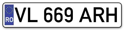 Placuta inmatriculare numar auto  VL-669-ARH, VL 669 ARH, VL669ARH