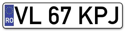 Placuta inmatriculare numar auto  VL-67-KPJ, VL 67 KPJ, VL67KPJ