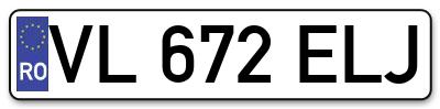 Placuta inmatriculare numar auto  VL-672-ELJ, VL 672 ELJ, VL672ELJ