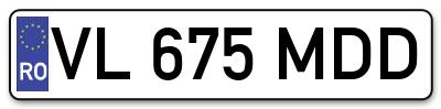 Placuta inmatriculare numar auto  VL-675-MDD, VL 675 MDD, VL675MDD