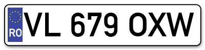 Placuta inmatriculare numar auto  VL-679-OXW, VL 679 OXW, VL679OXW