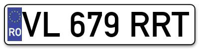 Placuta inmatriculare numar auto  VL-679-RRT, VL 679 RRT, VL679RRT