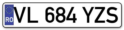 Placuta inmatriculare numar auto  VL-684-YZS, VL 684 YZS, VL684YZS