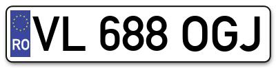 Placuta inmatriculare numar auto  VL-688-OGJ, VL 688 OGJ, VL688OGJ