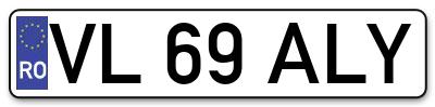 Placuta inmatriculare numar auto  VL-69-ALY, VL 69 ALY, VL69ALY