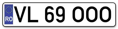 Placuta inmatriculare numar auto  VL-69-OOO, VL 69 OOO, VL69OOO