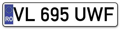 Placuta inmatriculare numar auto  VL-695-UWF, VL 695 UWF, VL695UWF