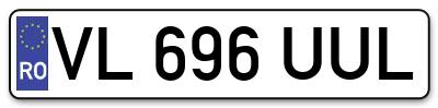 Placuta inmatriculare numar auto  VL-696-UUL, VL 696 UUL, VL696UUL