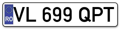Placuta inmatriculare numar auto  VL-699-QPT, VL 699 QPT, VL699QPT
