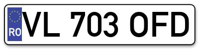 Placuta inmatriculare numar auto  VL-703-OFD, VL 703 OFD, VL703OFD
