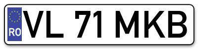 Placuta inmatriculare numar auto  VL-71-MKB, VL 71 MKB, VL71MKB