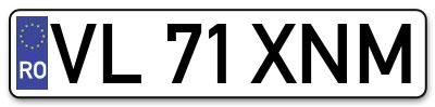 Placuta inmatriculare numar auto  VL-71-XNM, VL 71 XNM, VL71XNM