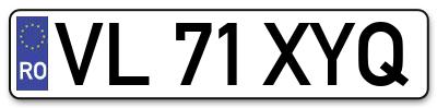 Placuta inmatriculare numar auto  VL-71-XYQ, VL 71 XYQ, VL71XYQ