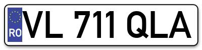 Placuta inmatriculare numar auto  VL-711-QLA, VL 711 QLA, VL711QLA